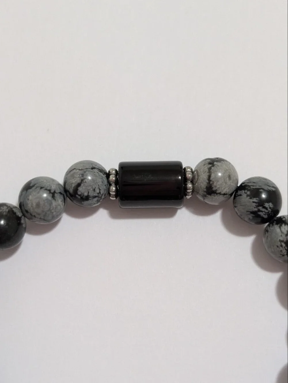 Snowflake Obsidian/Agate Bracelet